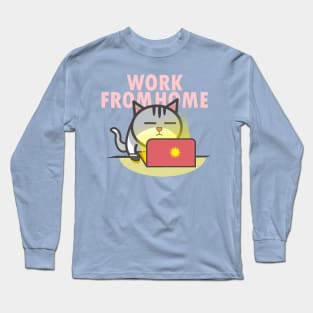 Work From Home Cat Long Sleeve T-Shirt